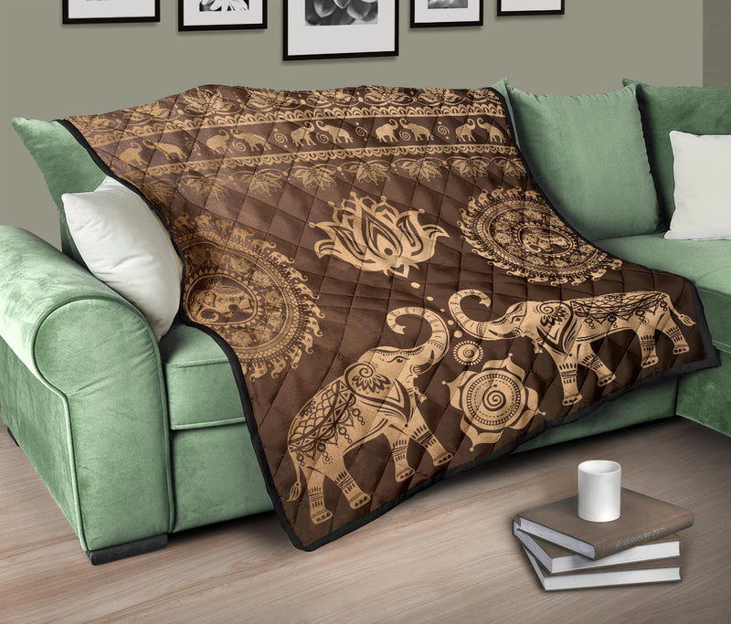 Brown Mandala Premium Quilt