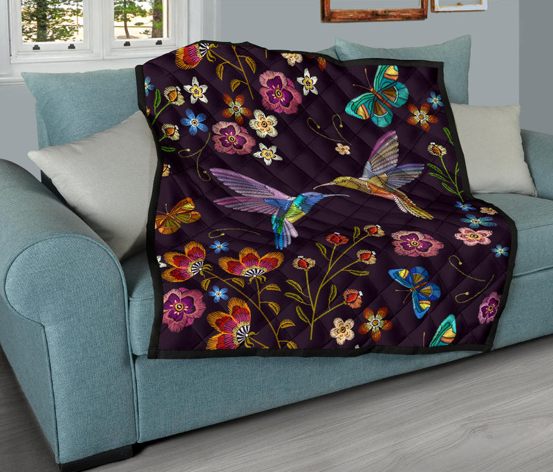 Bohemian Hummingbird Premium Quilt