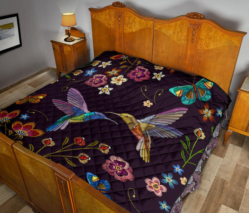 Bohemian Hummingbird Premium Quilt