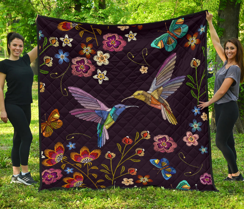 Bohemian Hummingbird Premium Quilt