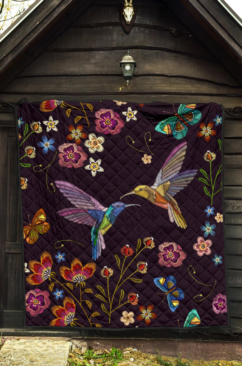 Bohemian Hummingbird Premium Quilt