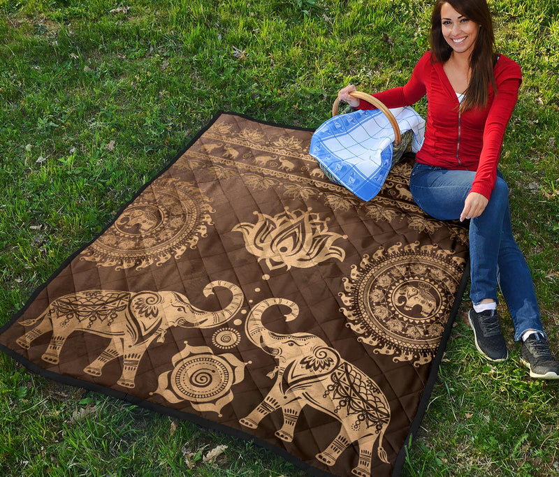 Brown Mandala Premium Quilt