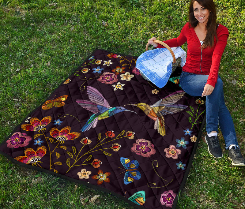 Bohemian Hummingbird Premium Quilt