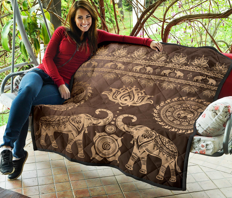 Brown Mandala Premium Quilt