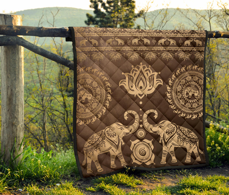 Brown Mandala Premium Quilt