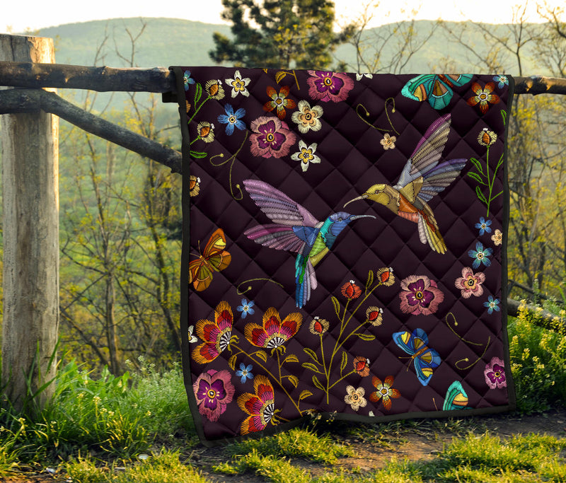 Bohemian Hummingbird Premium Quilt