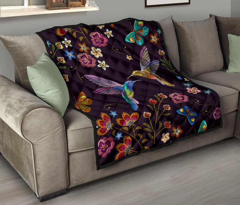 Bohemian Hummingbird Premium Quilt