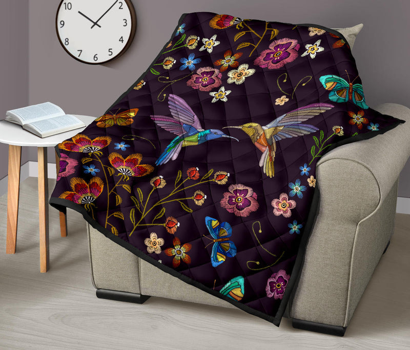 Bohemian Hummingbird Premium Quilt